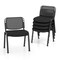 Black Conference Chair Stackable Metal Frame Mesh Back Padded Seat Office Waiting Room Chair